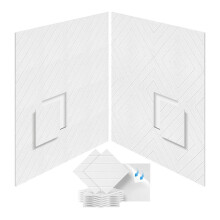 Paquet de 12 Panneaux de Mousse Insonorisés 12x12x0,4 Pouces, Panneaux de Mousse Acoustique Auto-Adhésifs pour Traitement Acoustique Blanc