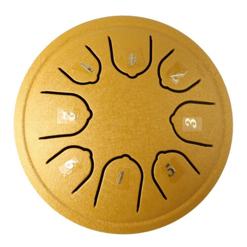 Tambor Oco 4,5 Polegadas 8 Tons Tambor Oco Tambor de Língua de Aço Instrumento de Percussão Música Infantil Amarelo