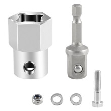 Adaptateur de Perceuse Sans Fil avec Poignée de Manivelle de Cric de Remorque à Vent Supérieur en Acier Inoxydable avec un Embout Adaptateur de