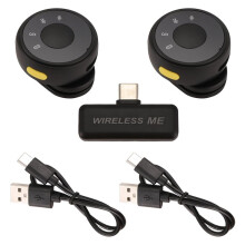 Microphone Sans Fil à Pince Arrière à Ventouse Magnétique USB-C Microphone Cravate à Bouton Circulaire pour L'Enregistrement Vidéo en Direct