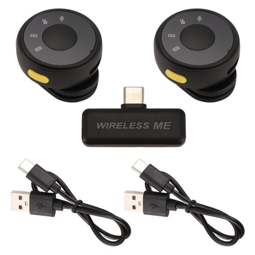 Magnetic Suction Back Clip Wireless Microphone USB-C Circular Button Lavalier Microphone for Live Video Recording