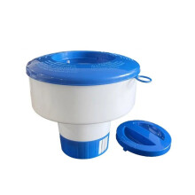 Pool Pill Dispenser 7 Inch Pool Tablet Floater Folding Holder with Pull Ring for Spa Hot Tub In-Ground Pools Personal