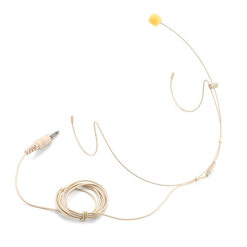 Adjustable Beige Double Earhook Capacitor Headset Mic Headworn Lockable Microphone 3.5mm Plug for Wireless 2