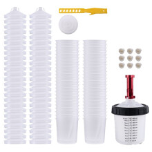 Pistolet Pulvérisateur de Peinture, Réservoir Pistolet Pulvérisateur H/O Quick Cup, Gobelet de Peinture Jetable 20,3 Oz/600 Ml avec Adaptateur de