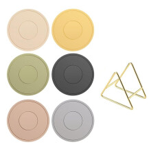 6 Thickened Pot Holders Pad with 1 Gold Triangle Holder Non-Slip Pads for Kitchen Hot Pots Restaurant Ceramic Cup