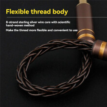 HIFI Balanced Audio Cable 8-Core Earphone Adapter Cable 3.5MM Male to Female AUX Jack Adapter Cable A