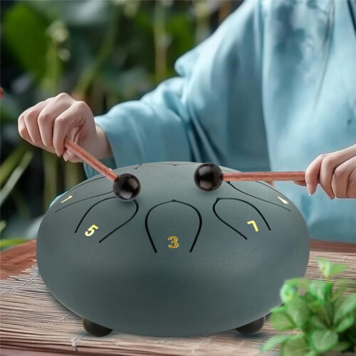 Tambor Oco de Seis Polegadas e Oito Tons, Instrumento de Cura Sonora Agradável, Tambor de Mão Infantil, Tambor para Esquecer As Preocupações 2