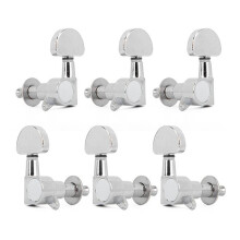 Pomello per Corde di Chitarra, Manopola per Chitarra Folk, Manopola per Ukulele, Completamente Chiusa, Corda Classica, Argento