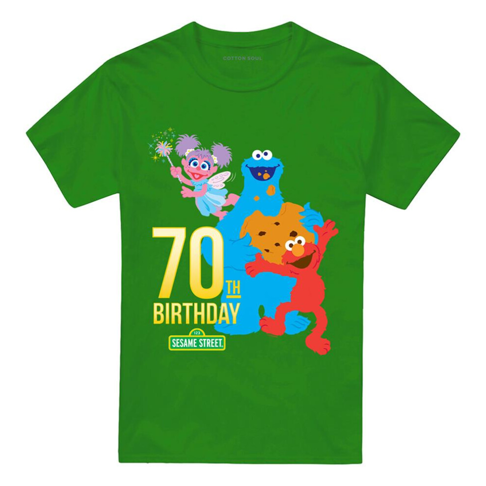 Sesame Street (4Xl, Kelly ) Unisex Adult 70Th T-Shirt Green