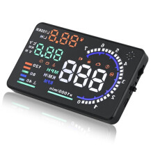 AD 5.5Inch OBD2 HUD Car Display HUD Digital Speedometer Windshield Speed with Speeding Water Temp RPM Alarm