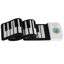 49 -Key Electronic Hand Roll Piano Portable Keyboard Silicone Soft Piano Compatible Children'S Gift White