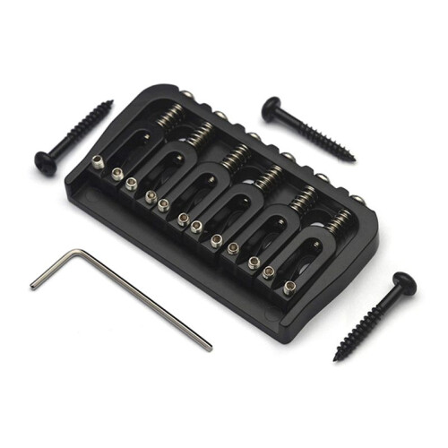 6-Strängad Gitarr Fixed Bridge 72.8 Fixed Bridge Body Fittings Legering Ritplatta String Bro Svart