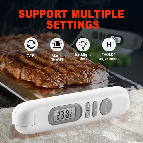 Mattermometer LCD Digital Laddningsbar Termometer för Matlagning Utomhus BBQ Kött Elektronisk Mattermometer 2