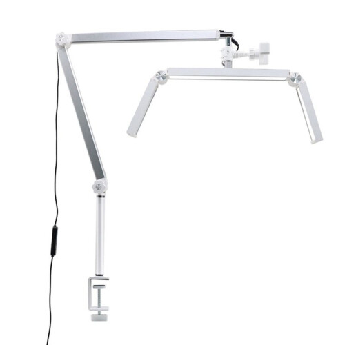 Lâmpada de Cílios Profissional de 30 W, Lâmpada Meia-Lua Dobrável de 26 Polegadas com Braçadeira de Mesa e Controle Remoto, Plugue UE