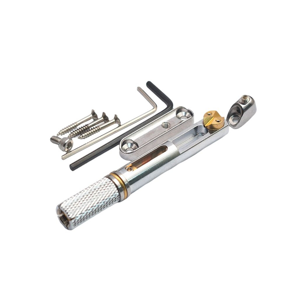 Saddle Headless Electric Guitar Bridge Tailpiece With Wrench For Headless Electric Guitar Silver 6034186067421