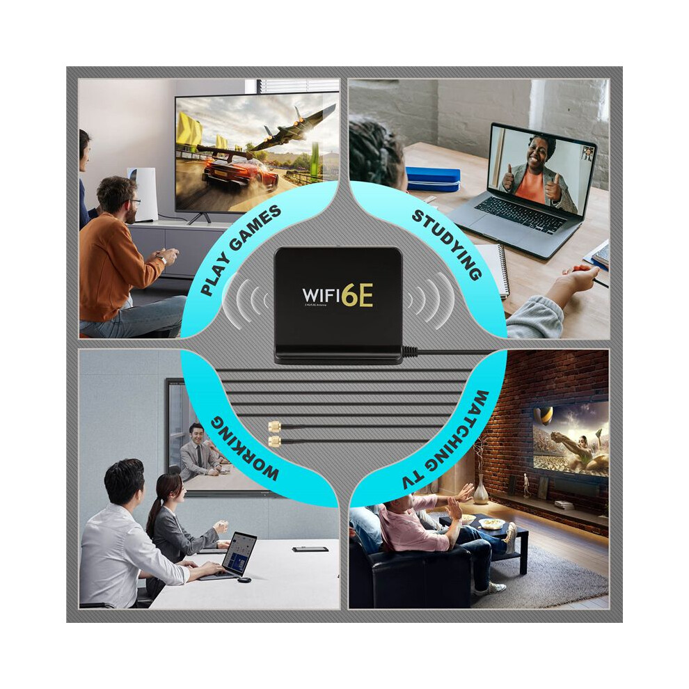 Wifi6e 2.4G 5G 6G Triple Dual-Band Extension Cable Sma Antenna Signal Amplifier Wireless Network Card Router 6132829066883