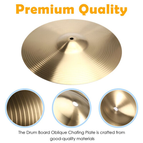 Placa de Atrito Oblíqua para Percussão, Kit de Bateria Musical, Peça de Limpeza, Acessórios para Bateria, 14 Polegadas 2