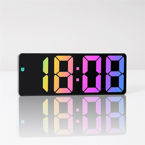 LED Large-Character Electronic Clock Bedside Alarm Clock Colorful Large-Screen Clock White 2
