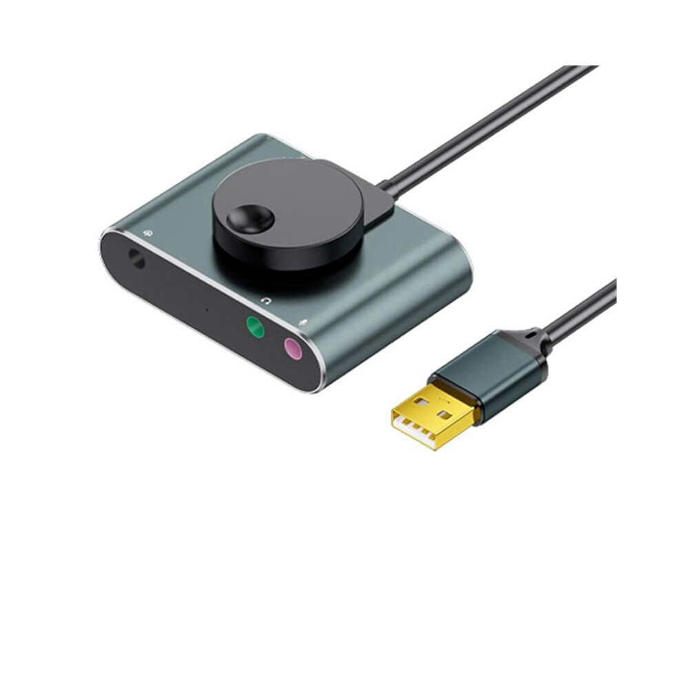 Usb External Sound Card 3.5 Mm Headset Microphone Port Driver-Free Audio Converter For Desktop And Notebook Black 6031271066802