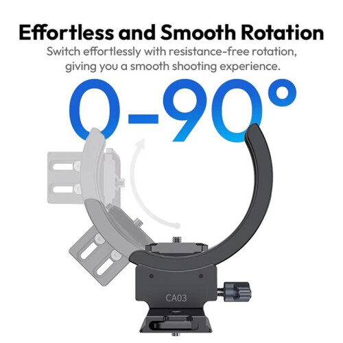 Ulanzi Camera Cage Quick Release Half Collar Rotatable Adapter Ring para Câmeras DSLR, Rotação Vertical e Horizontal CA03 95 mm 1