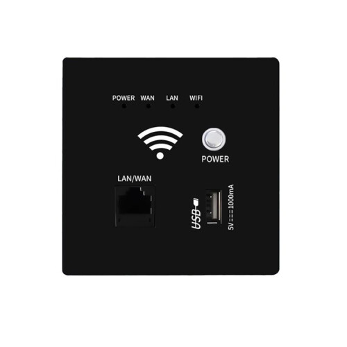 300Mbps 2.4Ghz WIFI Router Wireless WiFi Socket RJ45 AP Relay  USB Socket Panel Embedded Wall WIFI Router B 1