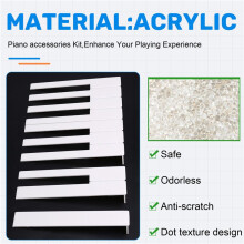 Piano Accessories Kit No Side White Keys Leather the Piece Piano Keys Leather Piano Accessories 52mm