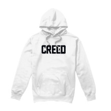 (L, White) Creed Unisex Adult Cracked Logo Hoodie