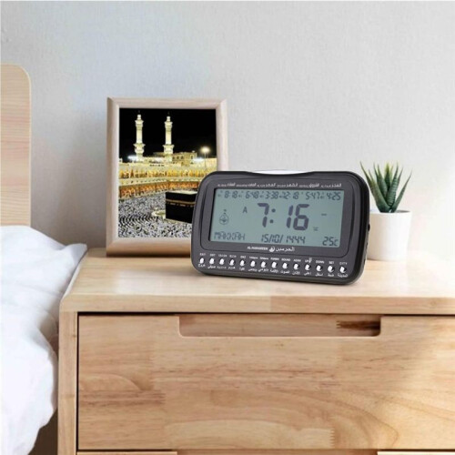 Backlit Desk Clcok Islamic Azan Athan Prayer Alarms Table Clock Temp Display Direction Digital Clock Alarms Clock B