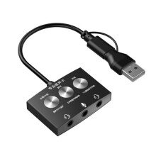 Typ-C-Soundkarte, Live-Spiel, K-Song, Song-Hören, USB auf Audio, 3,5 mm, Mehrere Soundeffekte