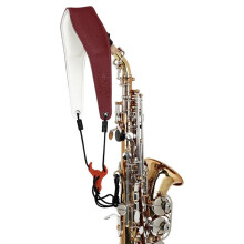 Justerbar Universal Saxofonhalsrem med Fästkrok, Mjuk Läderrem för Alt-, Tenor-, Baryton- och Sopransax