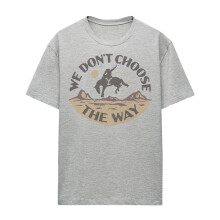 (L, Athletic Heather) Yellowstone Womens/Ladies We Don't Choose The Way T-Shirt