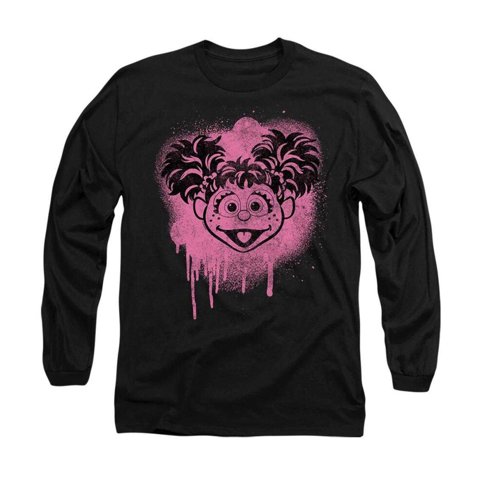 Sesame Street (Xxl, ) Unisex Adult Abby Cadabby Graffiti Long-Sleeved T-Shirt Black