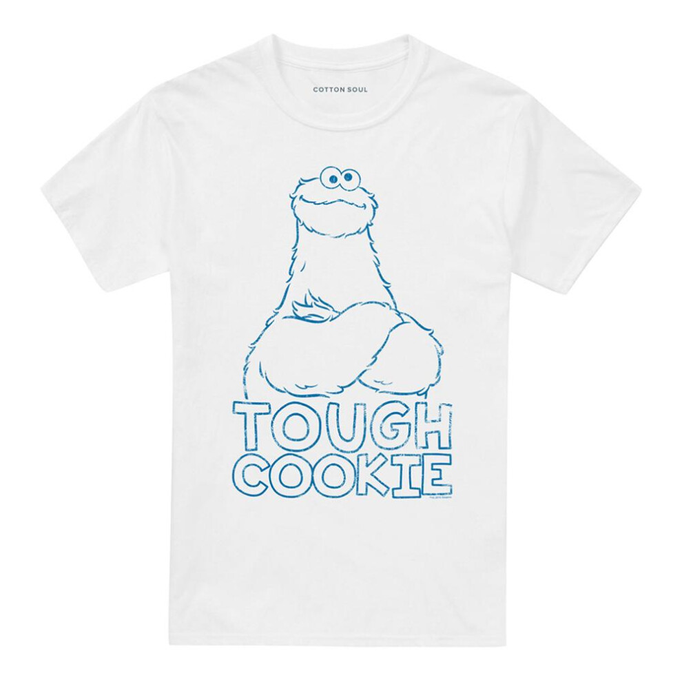 Sesame Street (5Xl, ) Unisex Adult Tough Cookie T-Shirt White