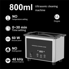 Ultrasonic Cleaner with Heater Timer 0.8L for Lab Tools Carburetor Brass Auto Parts Engine Parts UK Plug