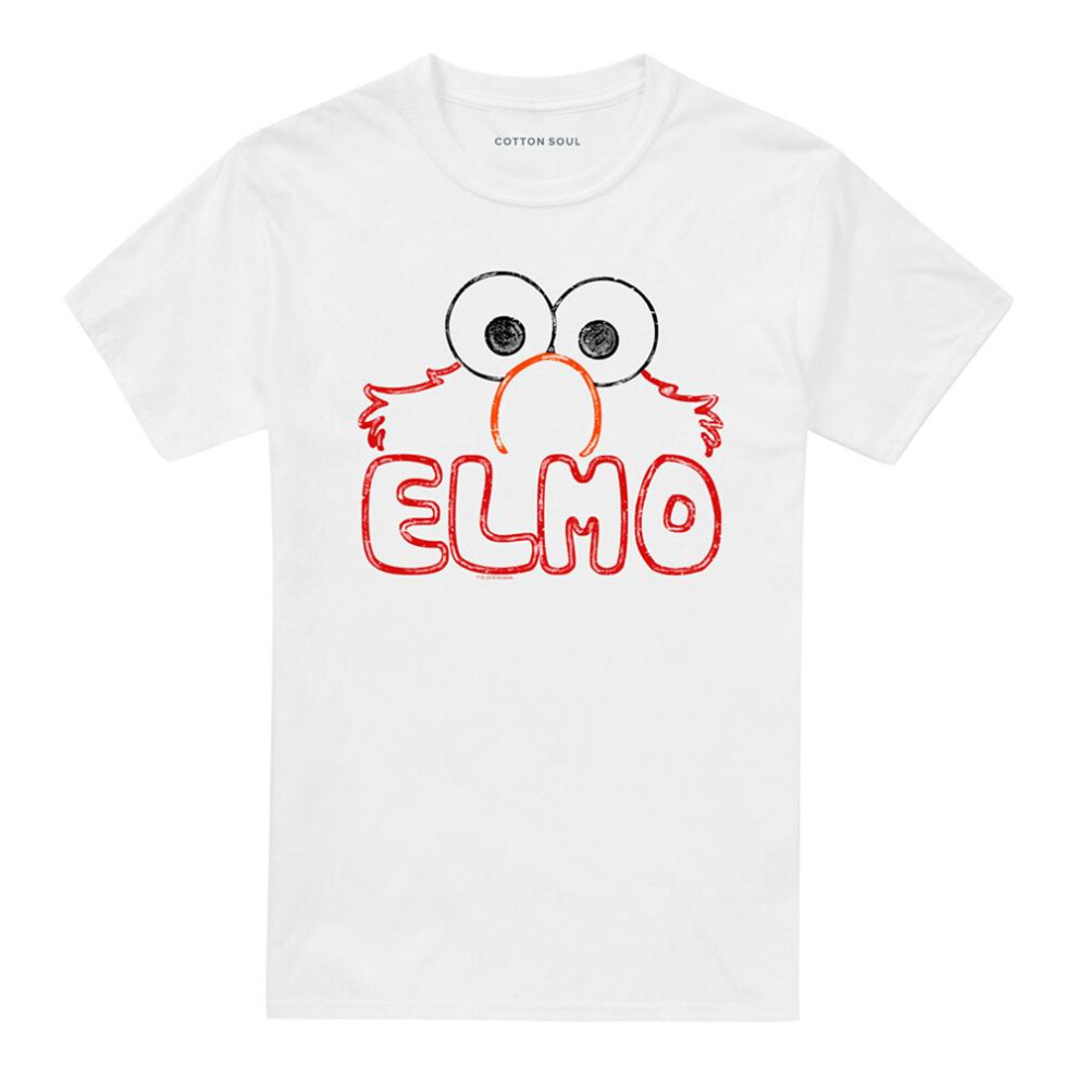 Sesame Street (3Xl, ) Unisex Adult Elmo Letters T-Shirt White