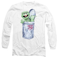 (S, White) Sesame Street Unisex Adult About That Street Life Long-Sleeved T-Shirt
