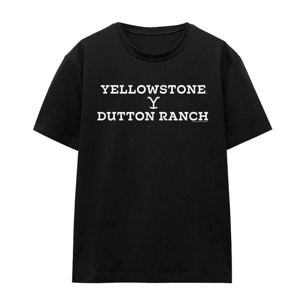 Yellowstone (M, Black) Womens/Ladies Dutton Ranch Logo T-Shirt