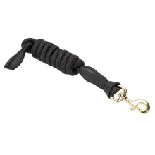 (One Size, Black) Velociti Lusso Leather Horse Lead Rope