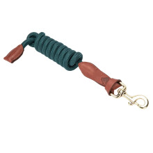 (One Size, Green) Velociti Lusso Leather Horse Lead Rope