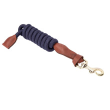 (One Size, Navy) Velociti Lusso Leather Horse Lead Rope