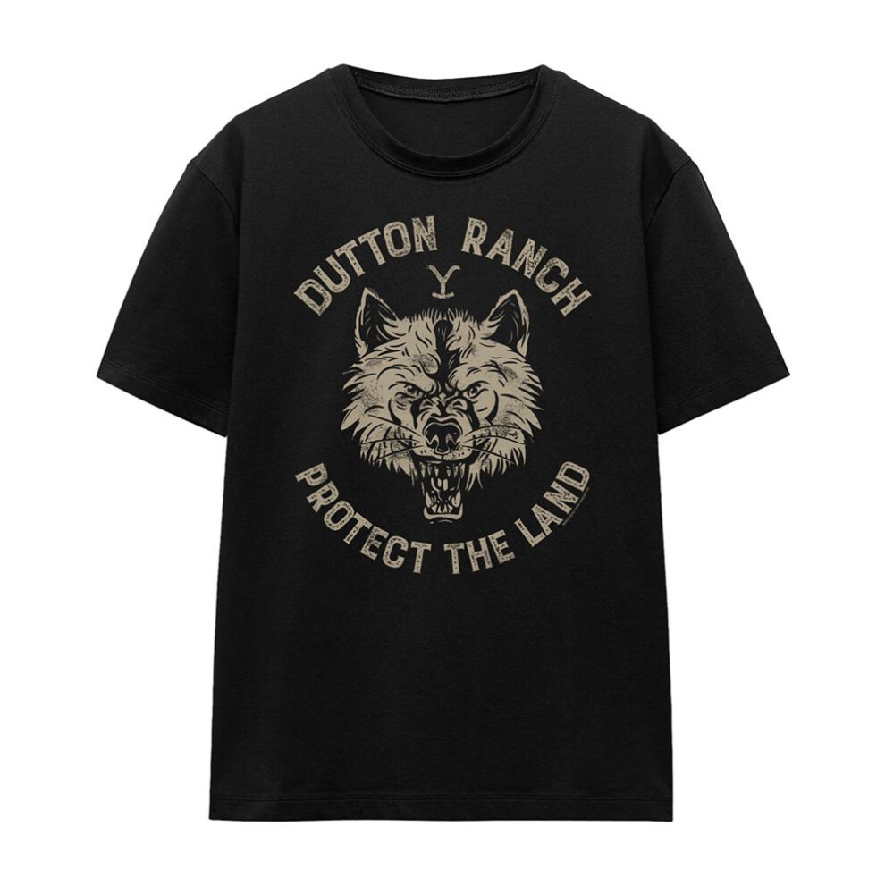 Yellowstone Womens/Ladies Dutton Ranch Protect The Land Wolf T-Shirt