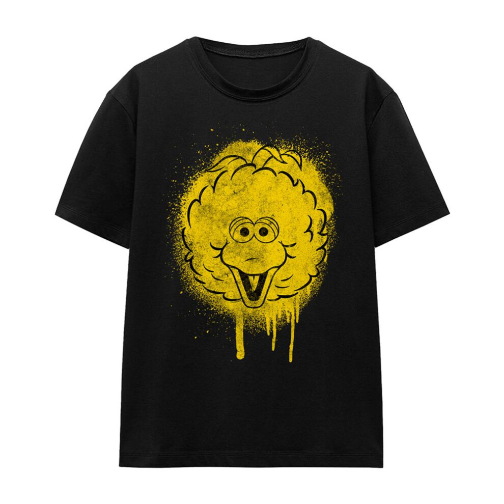 Sesame Street (Xxl, Black) Womens/Ladies Spray Face Big Bird Graffiti T-Shirt