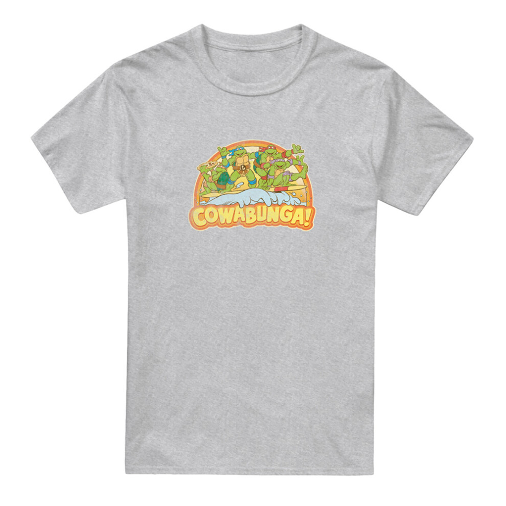 Teenage Mutant Ninja Turtles Mens Cowabunga Dudes Heather Hoodie Grey