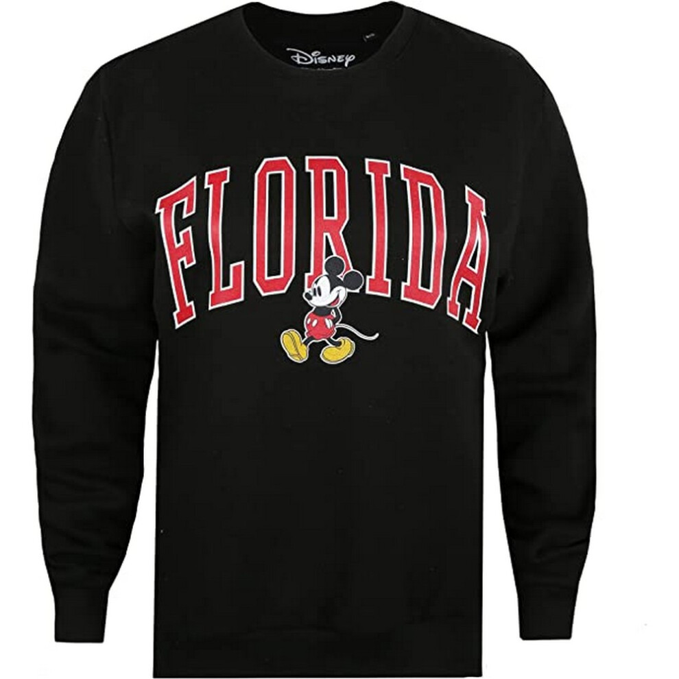 Disney (S, /Red) Womens/Ladies Mickey Mouse Varsity Sweatshirt Black