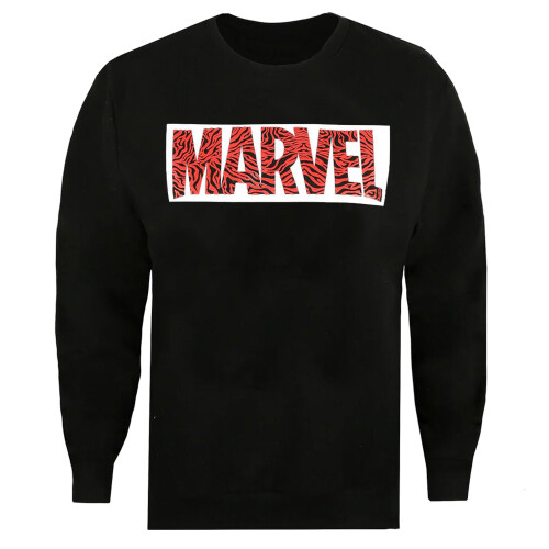 Marvel (XL, Black) Marvel Womens/Ladies Zebra Logo Sweatshirt