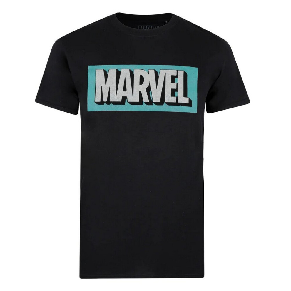 Marvel (M, ) Mens Retro Logo T-Shirt Black