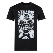 (L, Black/White) Marvel Mens Vision Monochrome T-Shirt