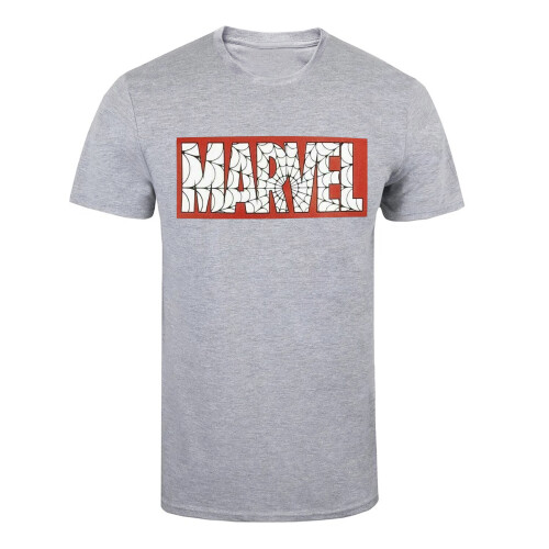 Marvel (S, Grey Marl) Marvel Mens Web T-Shirt