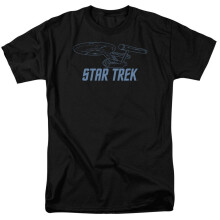 (5XL, Black) Star Trek Unisex Adult Enterprise Outline T-Shirt