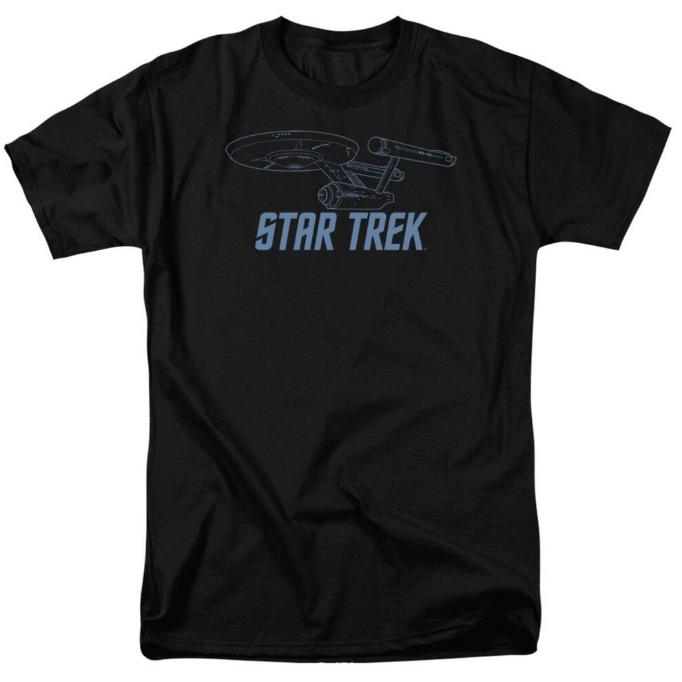 Star Trek (3Xl, ) Unisex Adult Enterprise Outline T-Shirt Black